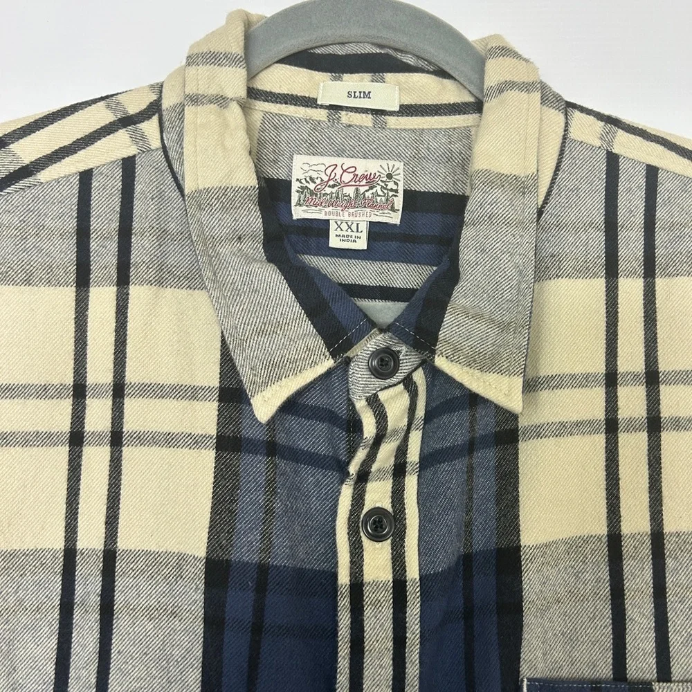 J.Crew Mid-Weight Flannel Double Brushed Shirt Slim Fit Men's Size XXL